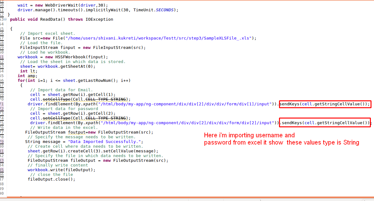 Read Data from Excel File # Apache POI in Selenium