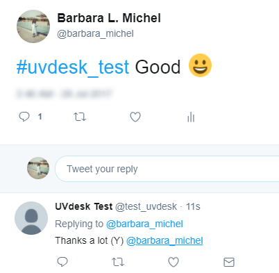 Twitter 9 UVdesk reply